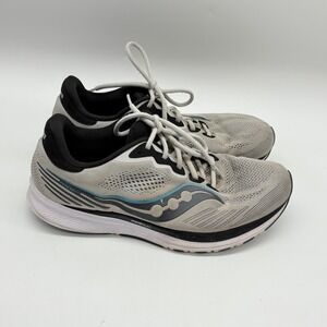 Saucony Mens Ride 14 Athletic Running Shoes Grey Blue Size 11.5 Wide PWRRUN